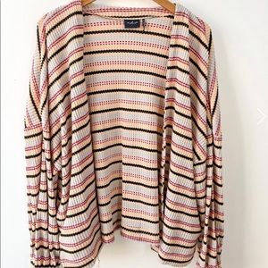 Urban Outfitters - Out From Under Multicolor Stripe Waffle Knit Cardigan / S